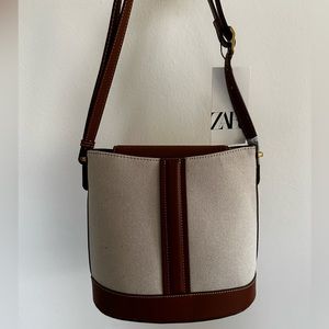 Brand New Canvas Zara Bucket Bag